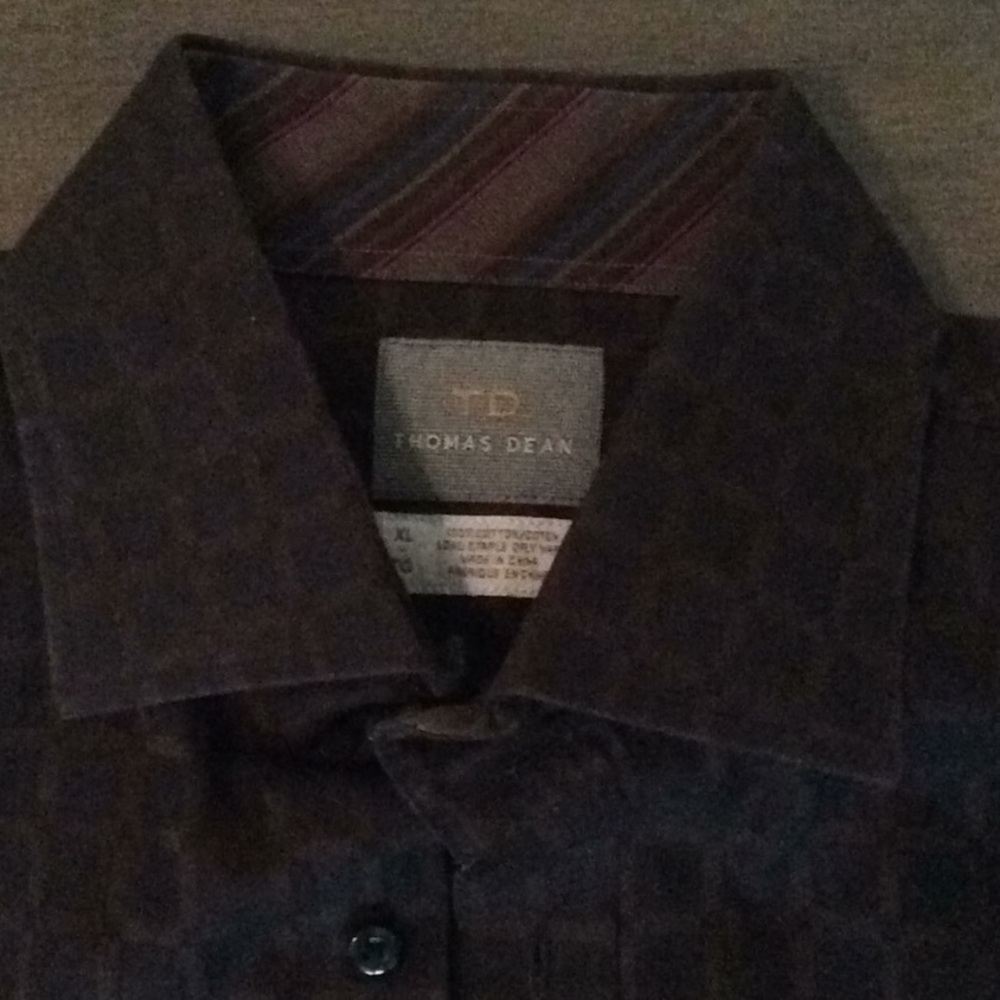 Thomas Dean brown long sleeve shirt